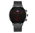 Genève Minimalistische Casual Sport Lederen Horloge Zwart Eenvoudige Analoge Mannen Horloges Chinese Merk Guangzhou Horloge Groothandel