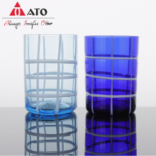Multi-color white lattice design Water Glasses Tumbler