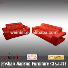 H090 red leather sectional sofa