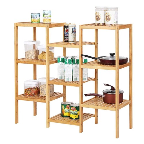 Bamboo Customizable Plant Shelf Display Rack Utility Shelf