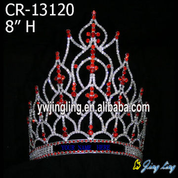 Strass rojo concurso princesa las coronas para la venta