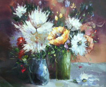Handpaint Flower Oil Painting on Canvas (SJMY1314)