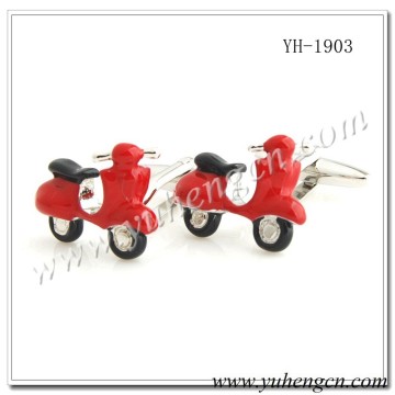 YH-1903 Novelty Red Electronic Motor Bicycle Transportation cufflinks