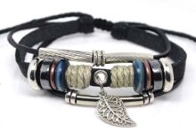 Natural High Quality Handmade Custom Leather Bangle Bracelets L0028