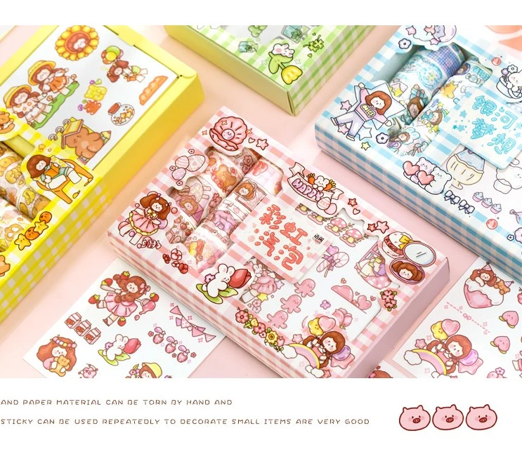 Japanese Paper Sticker and Washi Tape Gift Box Set