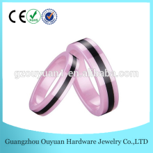 Pink ceramic engagement couple ring/wholesale ceramic ring
