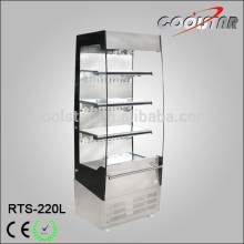 upright refrigerating showcase with 2 sides safety glass