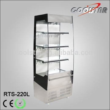 upright refrigerating showcase with 2 sides safety glass