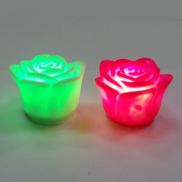 Romantic color changing flower LED rose candle