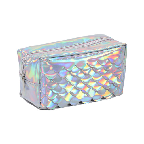 Holographic Iridescent Pencil Pouch Transparent school Organizer Purse Small Wallet for Teen Girls Women Kids