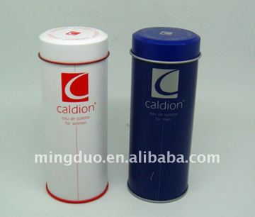 Cylindrical tinplate box