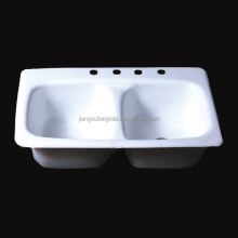 Durable White Enamel Cast Iron Rectangle Kitchen Sink