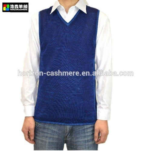 Men Mercerized Wool Vest, Handmade Knit Wool Sweater