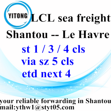 Konsolidierung Sea Shipment von Shantou nach Le Havre