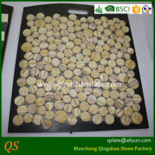 natural granite random round stone mosaic tile