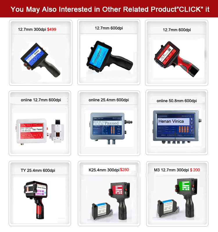 handheld bar code batch coding colour inkjet printer