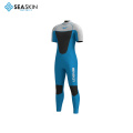 Seaskin berkualiti tinggi 3mm neoprene fabrik lengan pendek seluar panjang menyelam wetsuit