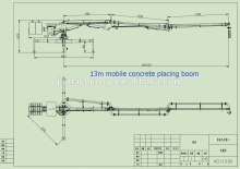 15m hydraulic concrete pump placing boom