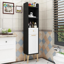 Space-Saving Corner Cabinet Floor-Standing Bathroom Storage with Door and Drawer