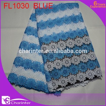 new design african lace fabric/charinter lace/african cotton lace/african tulle lace/french lace/guipure lace FL1030 blue
