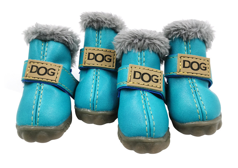 PU Leather Nonslip Pet Booties Winter Snow Dog Shoes Wholesale for Teacup Chihuahua Yorkie