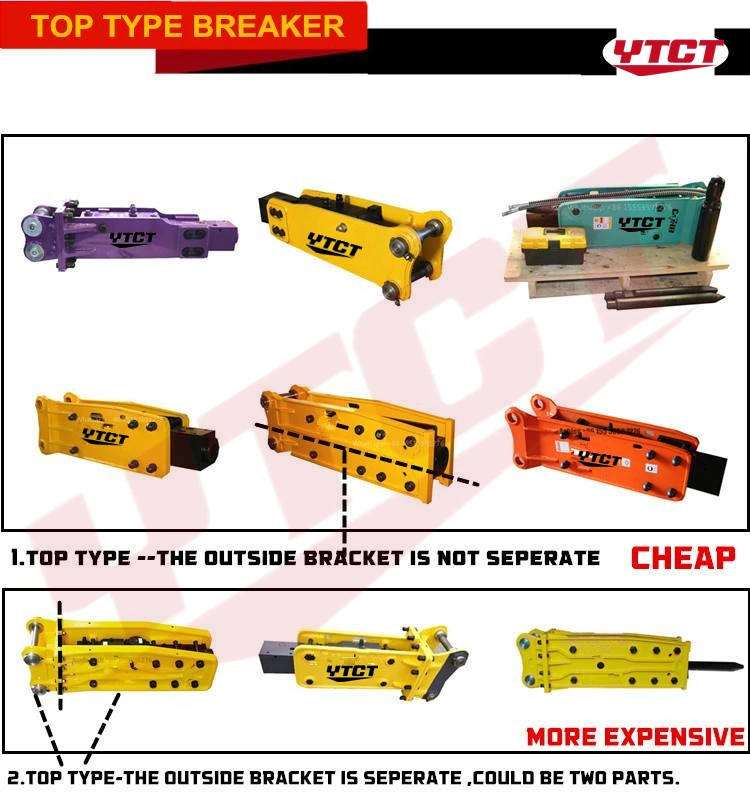 Top Type High Production Rates Hydraulic Breaker with Operation Specs