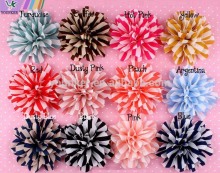 Baby Girls 4.3'' Mini Chiffon Flowers,Kids Charlotte Tulle Puff Flowers For Infant Hair Accessories,YDKM09