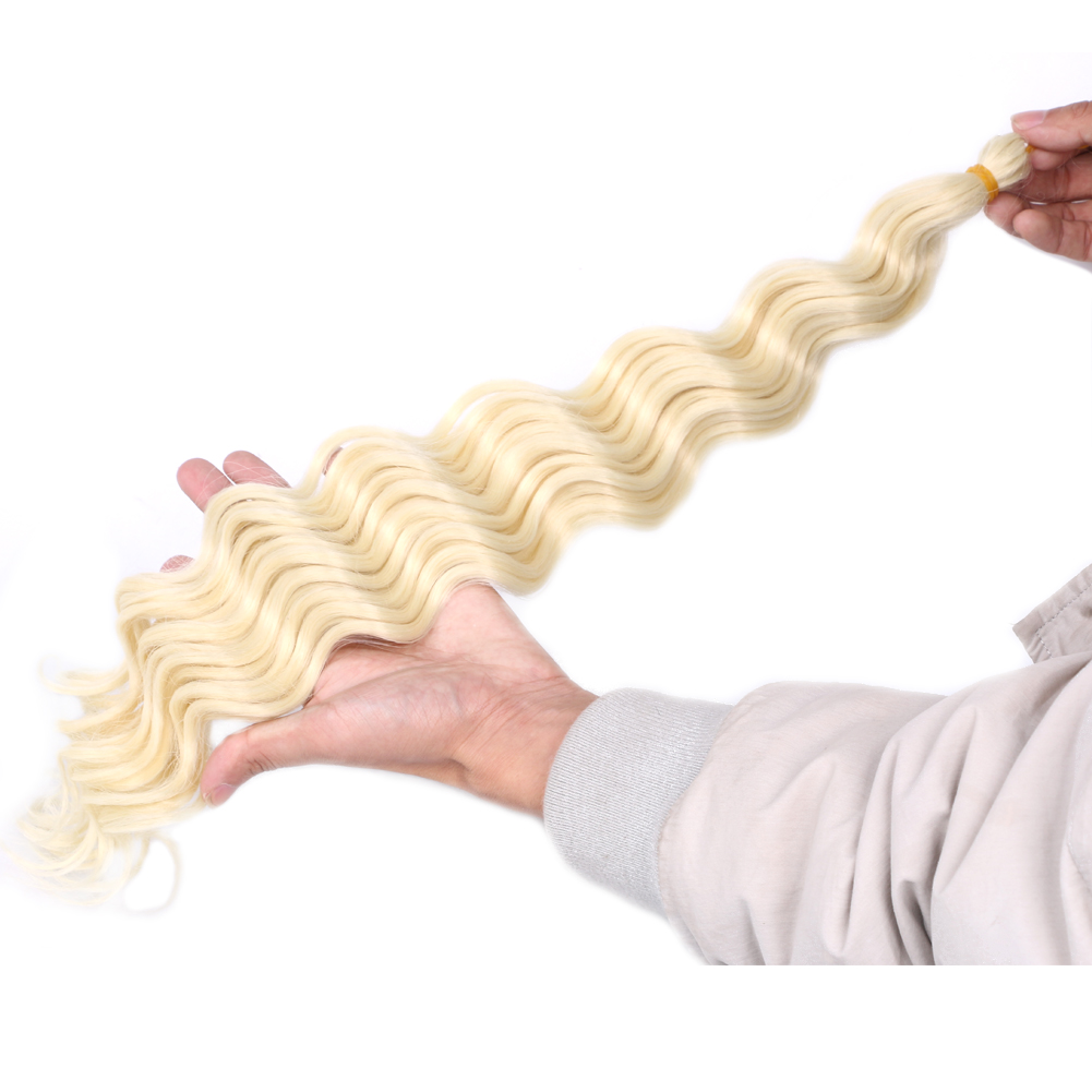 Xin si  20inch high temperature fiber synthetic hair extensions curly braiding hair deep wavy braiding hair