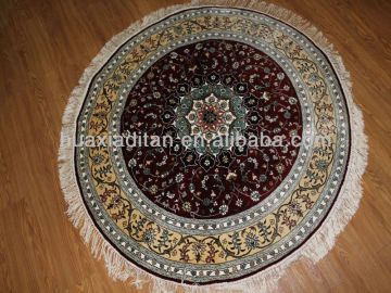 round shape handmade turkish round silk iranian persian silk rug carpets