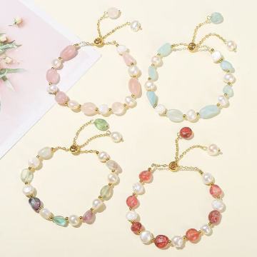 Irregular Natural Amethyst Woven Chain Bracelet