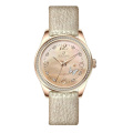 Diamond Bezel MOP Dial Women's Leather Watches