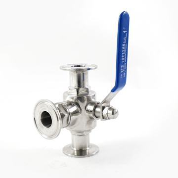 Sanitary three-way ball valve