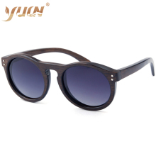 Trend Vintage Round Sun Glasses Wood Frame Polarized Shades