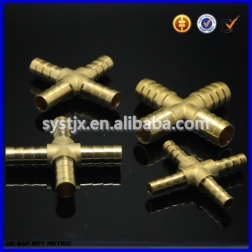 High quality hose barbed copper fitting cross