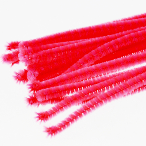 Kids educational toys fuzzy sticks chenille wire stem, red