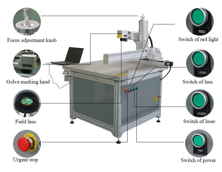 big size laser marking machine fiber 20w 50w for wire marking machine mini steel marking