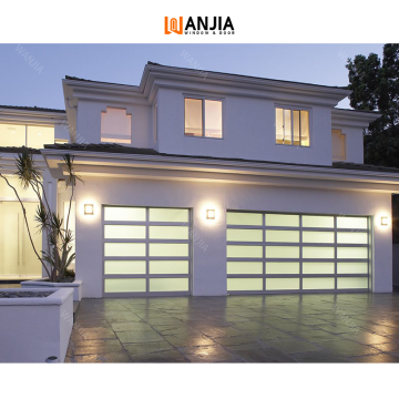 WANJIA Aluminum Automatic Garage Doors: Residential Automatic Garage Doors with Tempered Glass