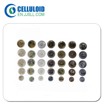 Finished products buttons inlaid with celluloid sheets