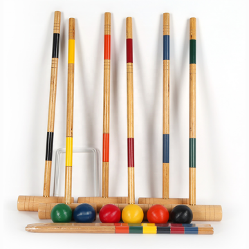 Ensemble de croquet de luxe avec maillets en bois