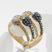 Vintage Palace Princess Luxury crystal Rhinestones Rings women accessories Fashion Jewelry 3 rows rings Wholesale