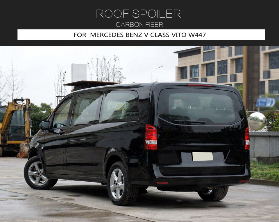 JCSPORTLINE Carbon Fiber W447 Rear Roof Spoiler for Mercedes Benz V Class Vito W447 2016-2018