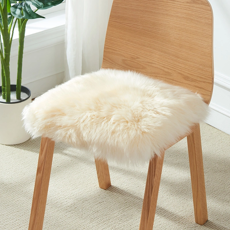 High Density Real Sheep Fur Seat Pad with Foam Lining