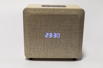 Wooden Alarm Clock Bluetooth Speakers