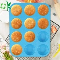 Kualitas Tinggi 12 Cangkir Silicone Muffin Pan Cetakan