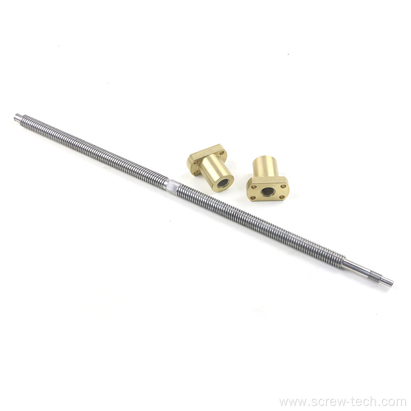 Tr12X4 Good Quality Lead Screw with Two Nuts