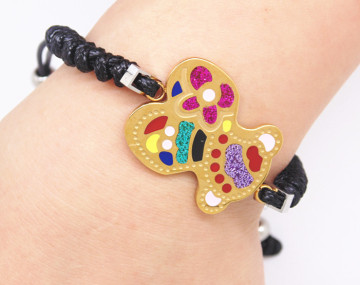 Stainless steel tous bear leather bracelets-Junqi Jewelry