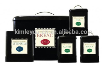 Kitchen Storage Canisters Set of 5 square metal storage bins