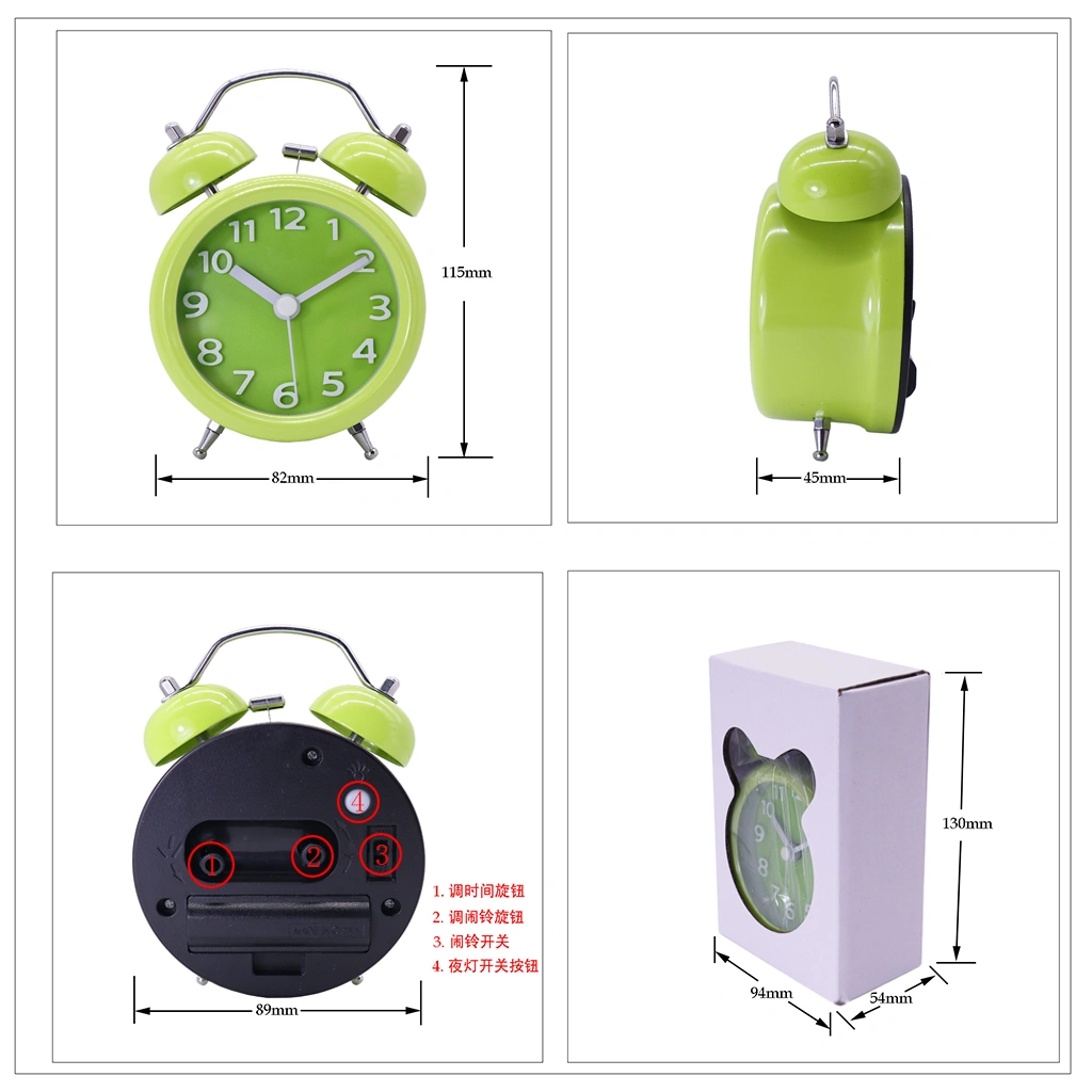 Red Double Twin Ring Alarm Clock for Bedroom