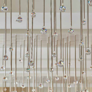 Lobby water drop shape crystal chandelier pendant