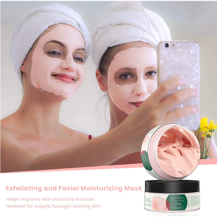 Best Pink Clay Facial Mask Deep Pore Cleansing Nourishing Moisturizing Face Mask